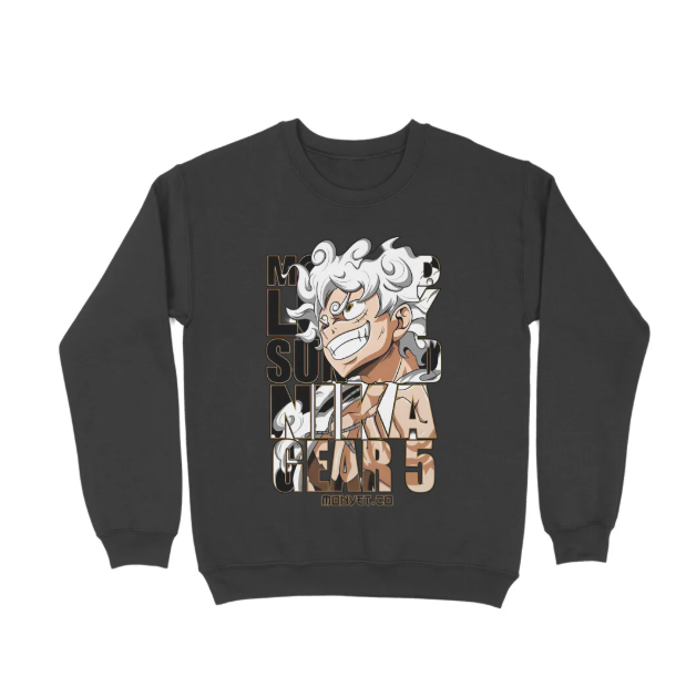 ๐ฅ Luffy Gear 5 Sweatshirt โ Black ๐ค